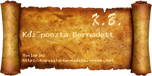 Káposzta Bernadett névjegykártya