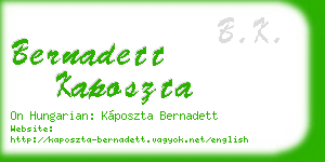 bernadett kaposzta business card